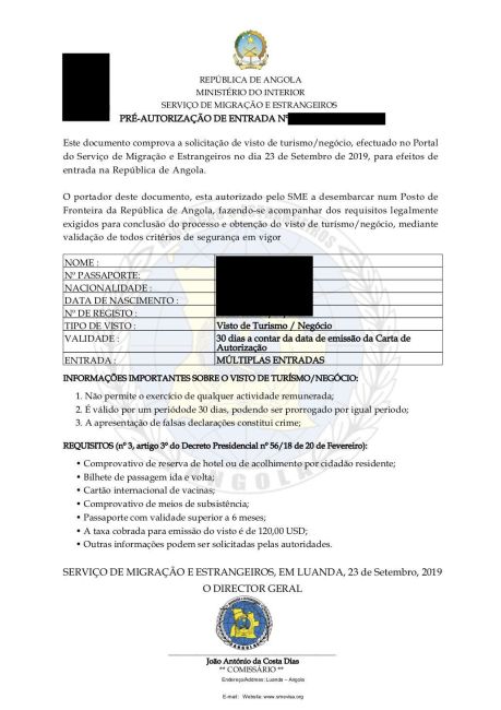 Angola Sample eVOA