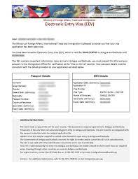 Antigua And Barbuda Sample eVisa