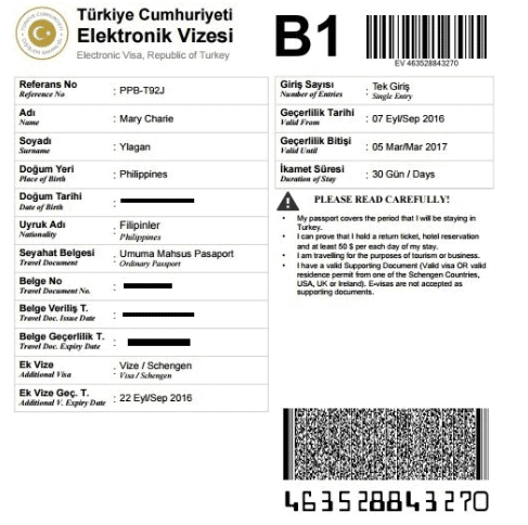 Turkey Sample eVisa