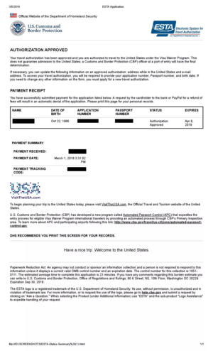 United States Sample eTA